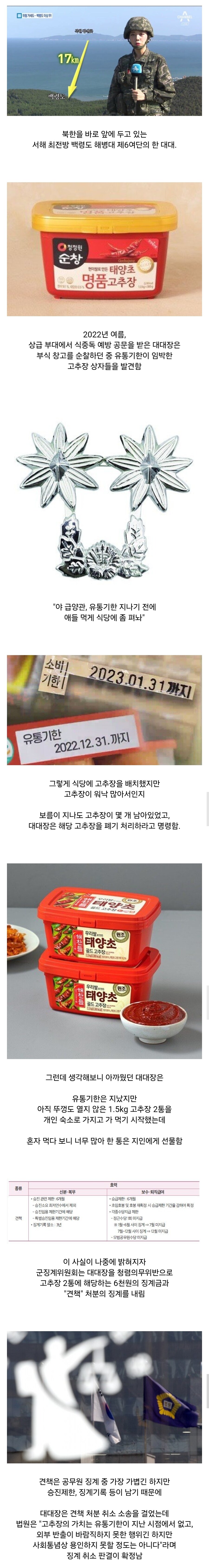 고추장 빼돌렸다고 징계 받은 백령도 해병대 대대장_1.jpg