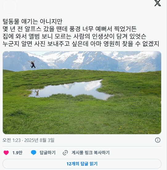 알프스에서 의도치 않게 다른 사람 인생샷 찍음.jpg_1.png