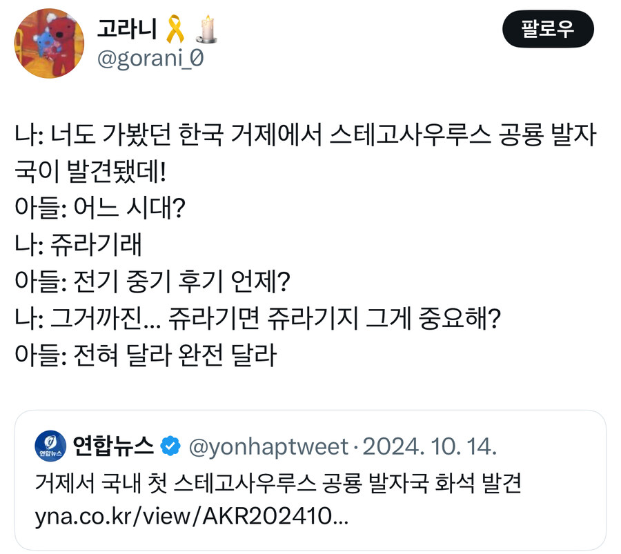 한국에서 쥬라기시대 공룡 발자국이 발견되었다는 뉴스.jpg_1.jpg
