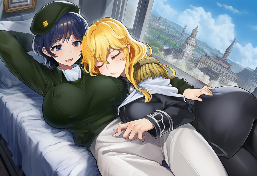 AI) 은하영웅전설의 주인공 라인하르트와 양 웬리가 TS되어 커플인 세상.._2.png