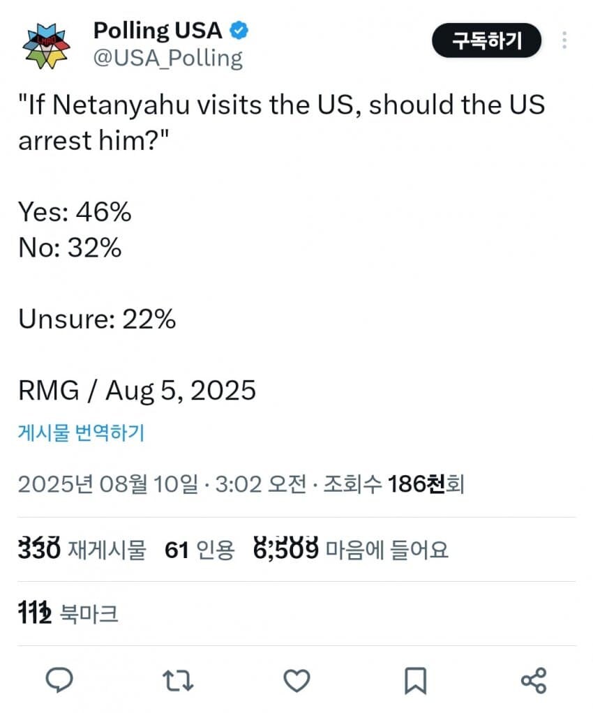 미국내 네타냐후 체포 찬반 여론조사_1.jpg