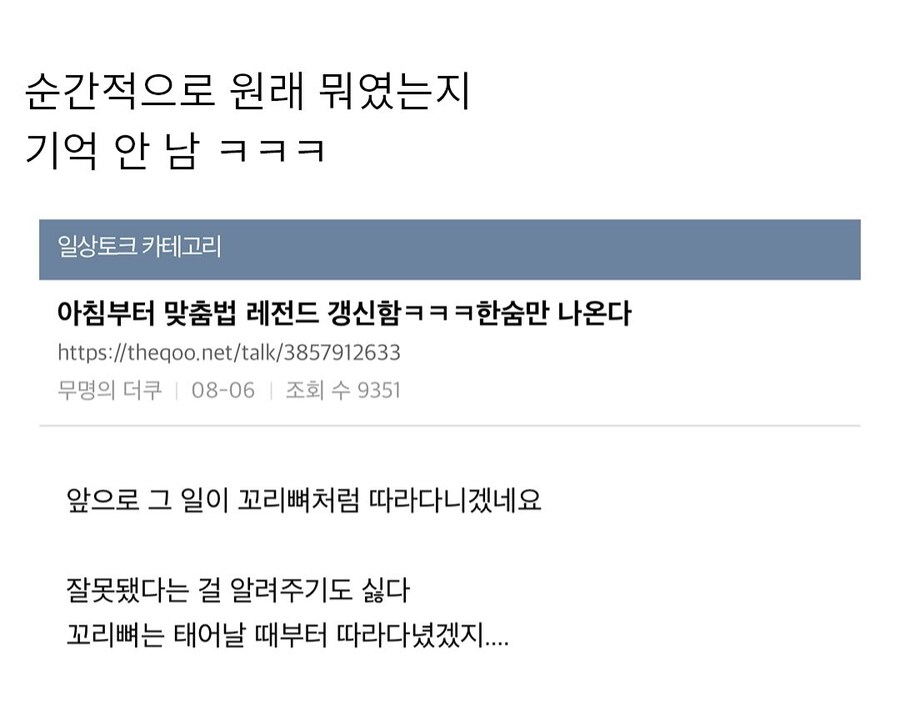 꼬리뼈처럼 따라붙을 맞춤법 레전드 갱신.jpg_1.jpg