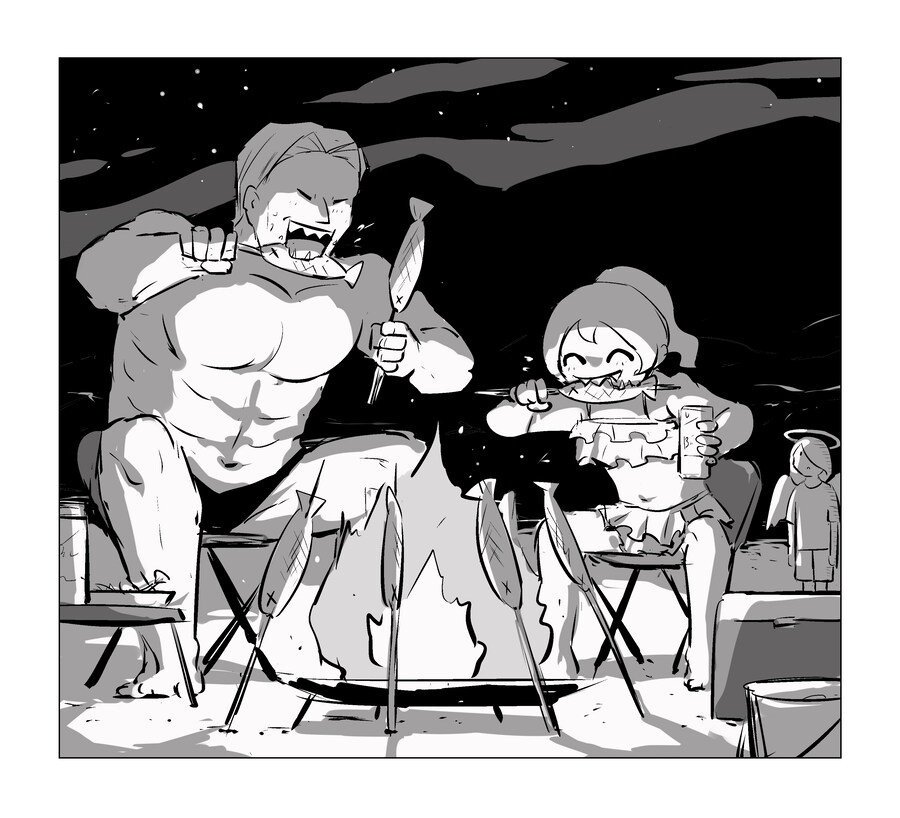 해변가로 놀러간 신부와 수녀와 천사님_3.jpg