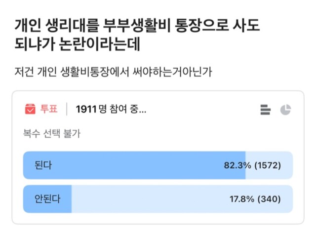 개인 생리대를 부부생활비 통장으로 사도되는가.JPG_1.png