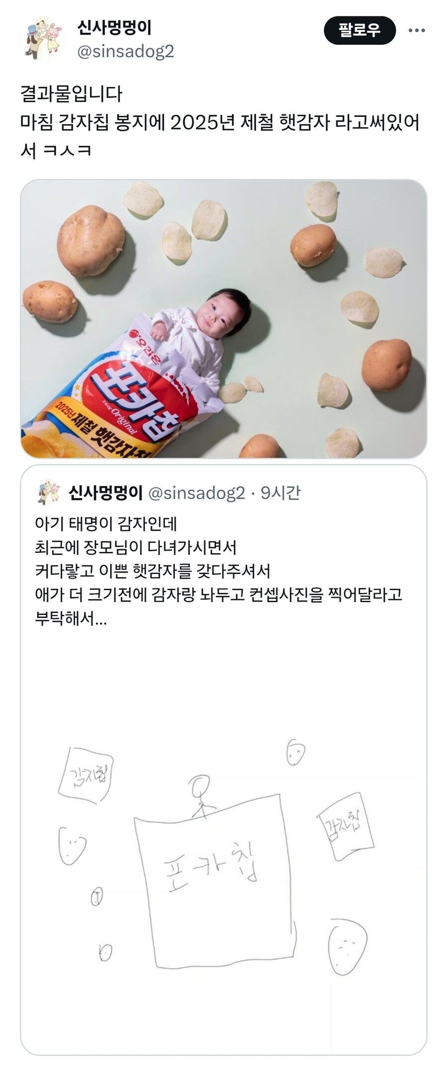 태명이 감자였던 아기의 컨셉 사진을 찍으러 감_1.jpg