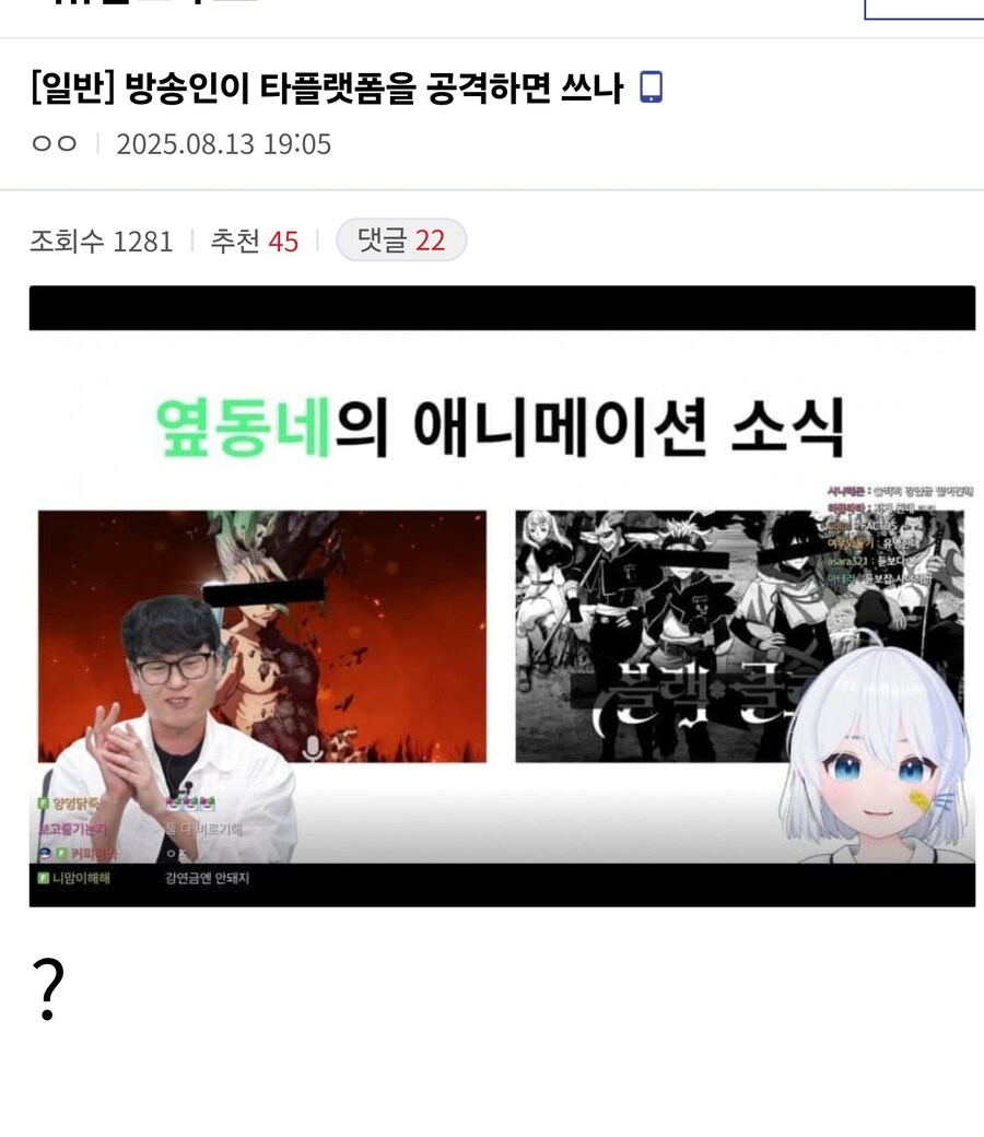 방송인이 타플랫폼을 공격하면 쓰나_1.jpg