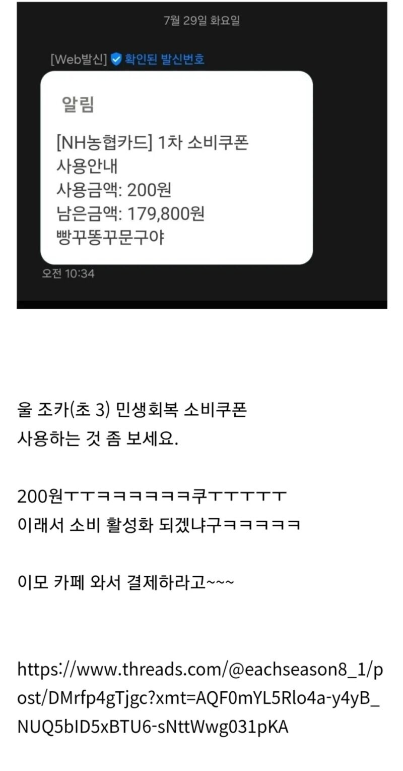 민생지원금을 사용한 10살 조카_1.jpg