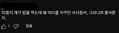 밥먹고 있는 중에 건드리자 주인 물어버리는 개_2.png