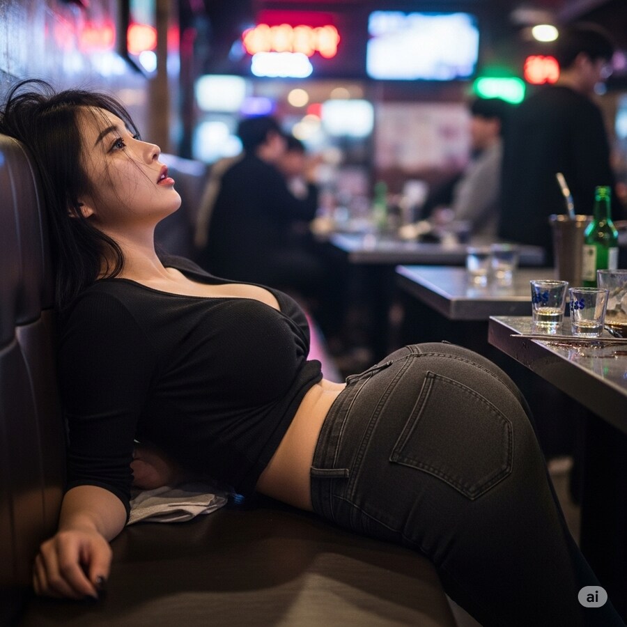 AI) 야 AI, 일에 지친 직장인이 삐뚤어지게 마신 거 생성해봐!_1.png