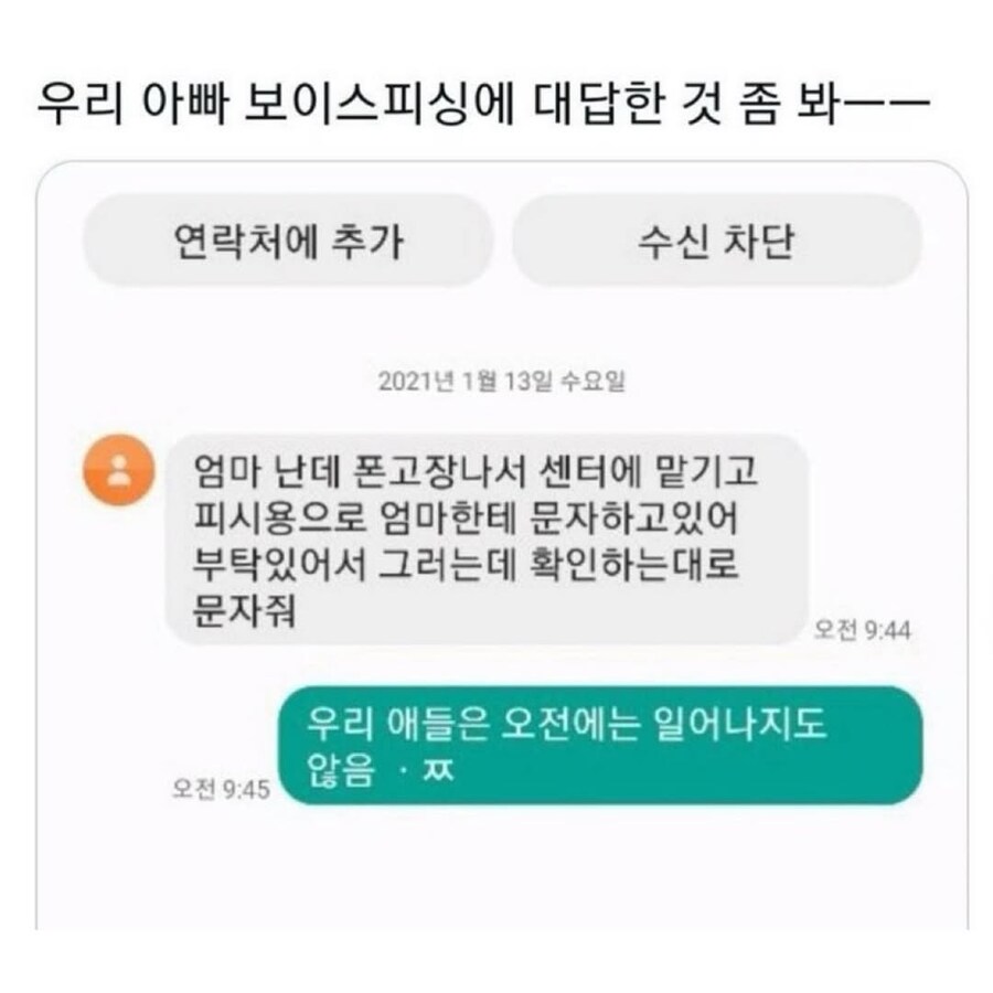 보이스피싱에 대처하는 찐 가족.jpg_1.jpg