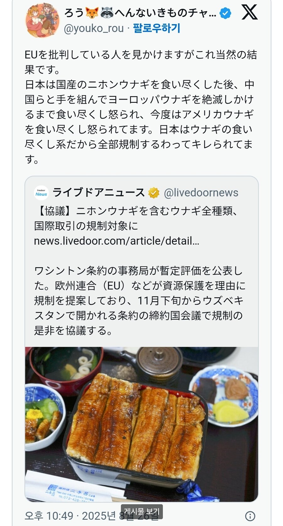 일본에서 장어 가격 곧 비싸질수있음_1.jpg
