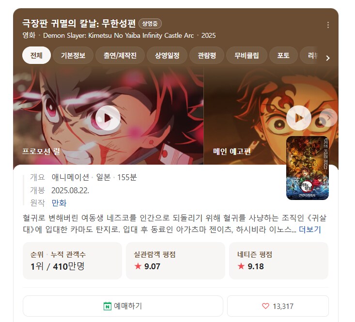 귀멸의 칼날 무한성 410만 관객 동원_1.png