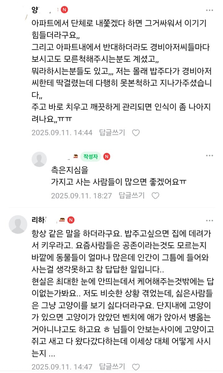 자기네 아파트에서 캣맘 규탄 여론 생겼다는 캣맘_6.jpg
