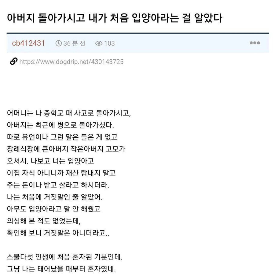 25살에 입양아인줄 알게되었던 사람 후기.JPG_1.jpg