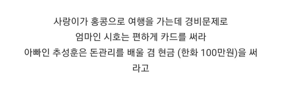 추사랑 홍콩 여행 경비 100만원이면 충분 하다는 추성훈_11.jpg