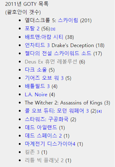 역대급이였다는 2011년 GOTY 라인업_1.jpg