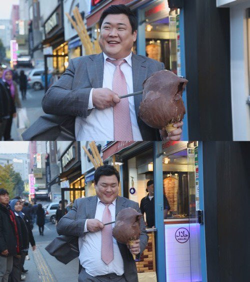 터키 아이스크림 아저씨를 이겨서 전리품을 얻은 김준현_1.jpg