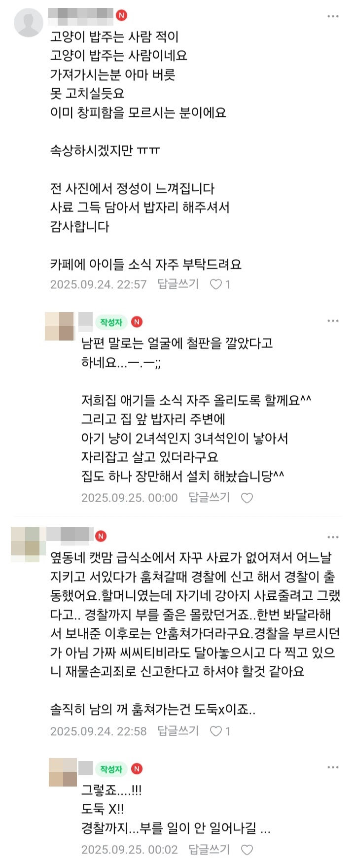 캣맘한테 야생 고양이 사료 도둑맞고 있는 캣맘_3.jpg