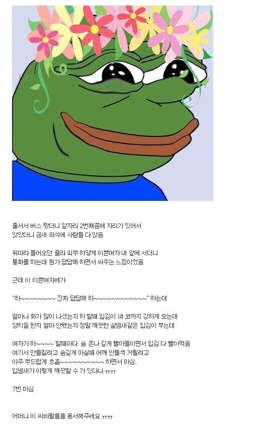 버스에서 미소녀 입냄새를 맡은 디시인.JPG