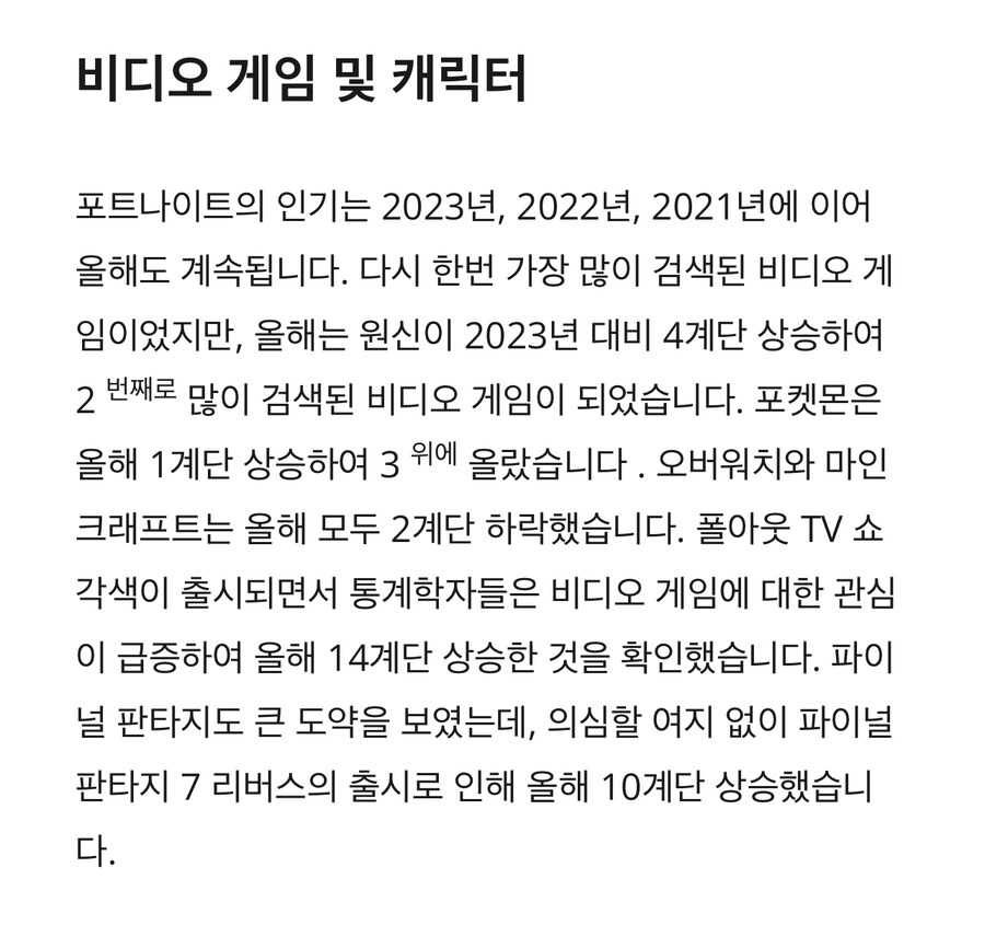 2024년 비디오게임 캐릭터 인기순의 분석 리포트_1.jpg