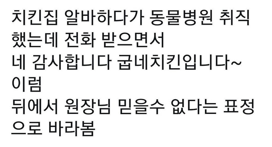 치킨집 알바하다가 동물병원 취직함_1.webp