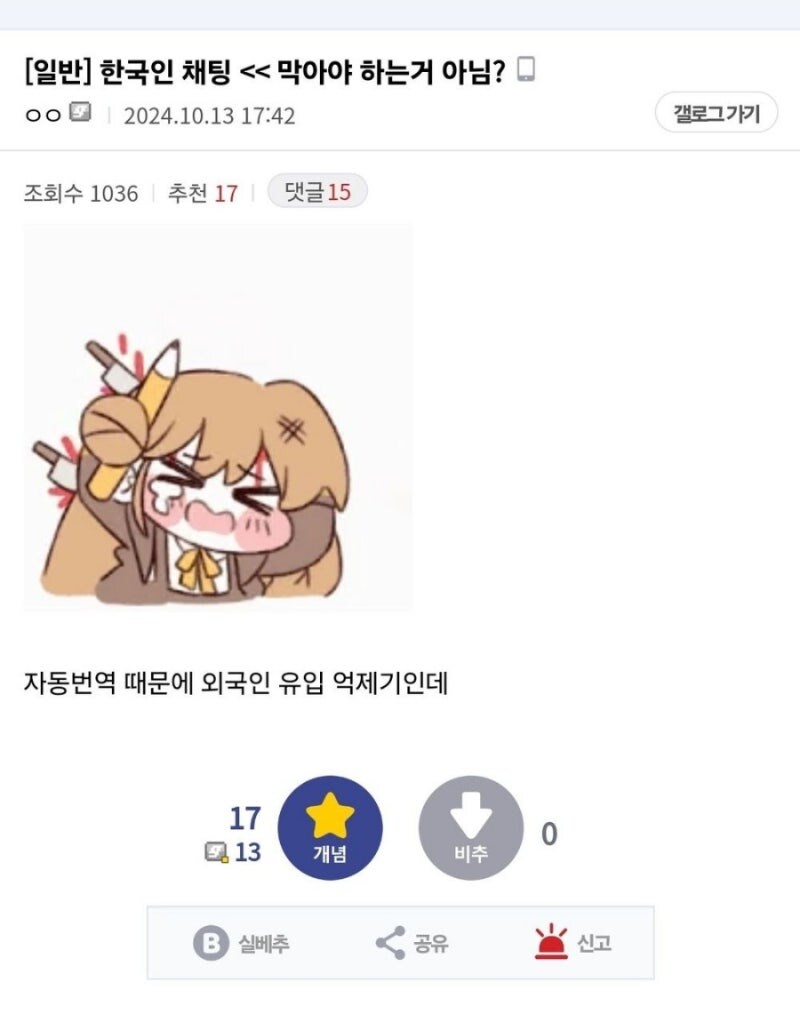 채팅 번역기 패치로 빨간약을 먹어버린 한국인들.jpg_3.jpg