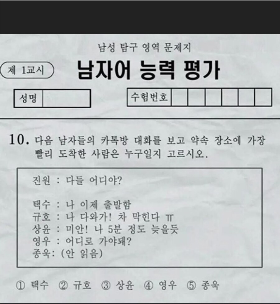 다음 중 가장 빨리 약속장소에 도착할 사람은?_1.png