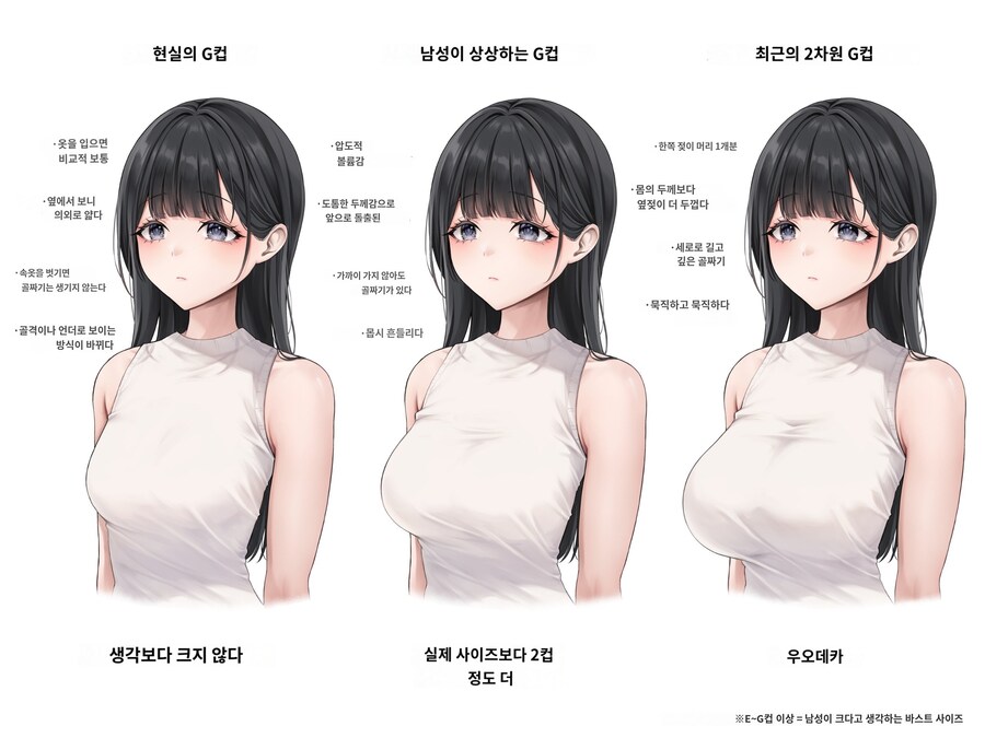 G컵 : 현실 vs 남성 상상 vs 2D판_1.png