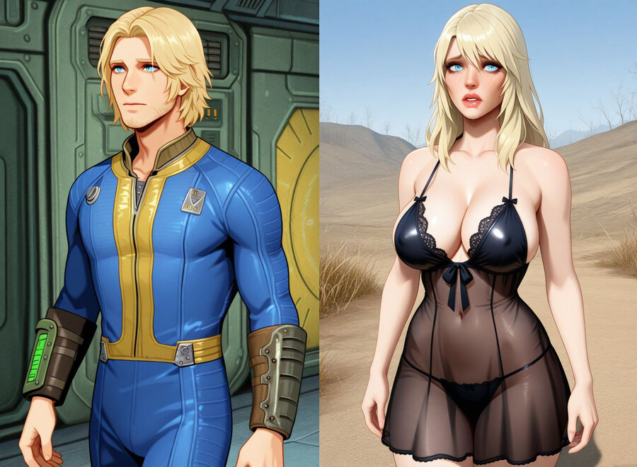 AI) 모르고 침입한 방랑자를 TS시키는 폴아웃의 볼트_1.jpg