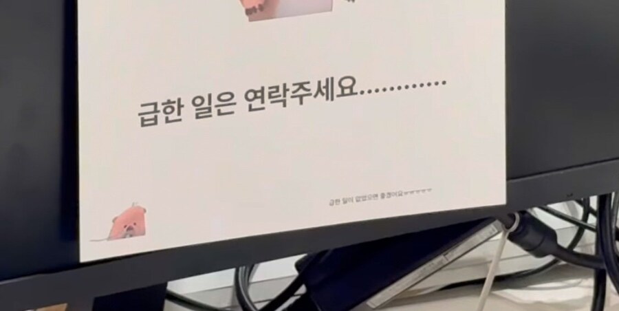 막내 연차 썼는데 모니터에 이거 붙이고 감ㅋㅋㅋ_2.jpg