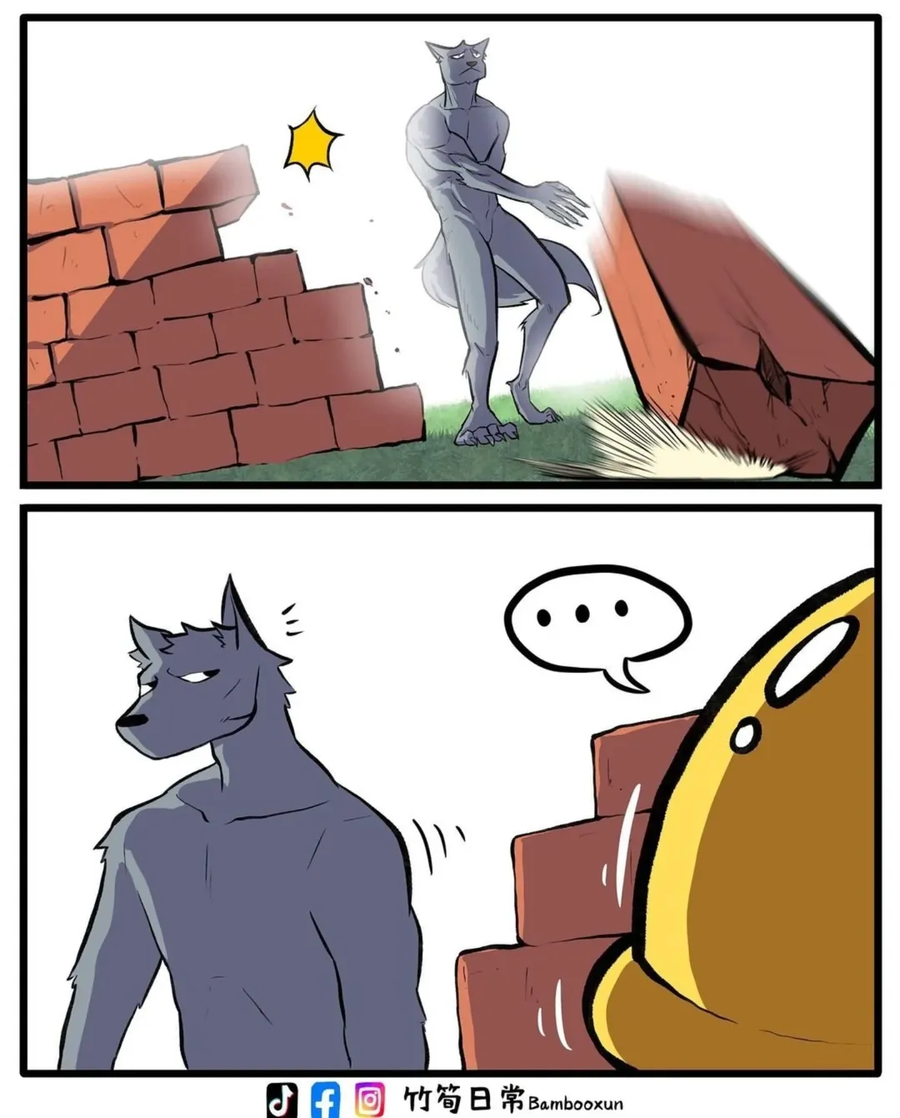 늑대는 돼지들의 집을 부수기 시작했어요_5.webp