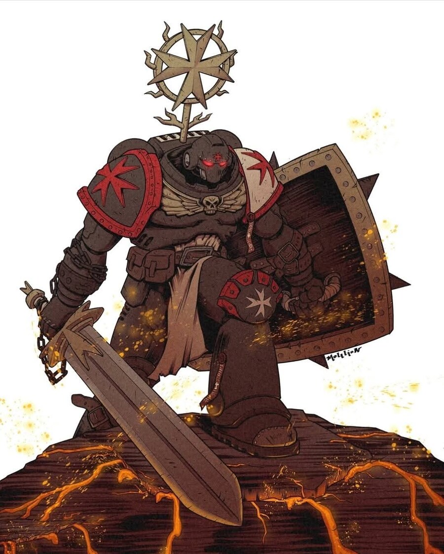 부대 구호를 외치는 워해머 스페이스 마린들.JPG_4.jpg