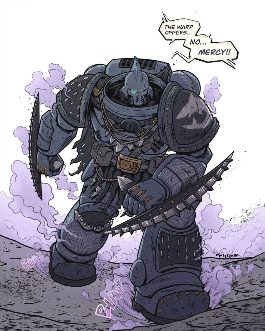 부대 구호를 외치는 워해머 스페이스 마린들.JPG_9.jpg