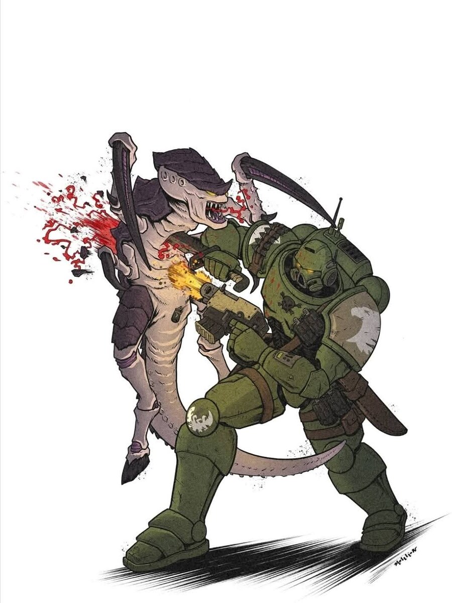 부대 구호를 외치는 워해머 스페이스 마린들.JPG_17.jpg