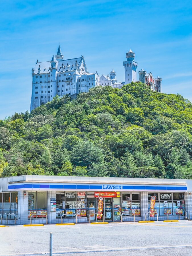 후지산X) 일본에서 특이한 사진을 찍을수 있는 스팟으로 유명한 로손 편의점_1.jpg