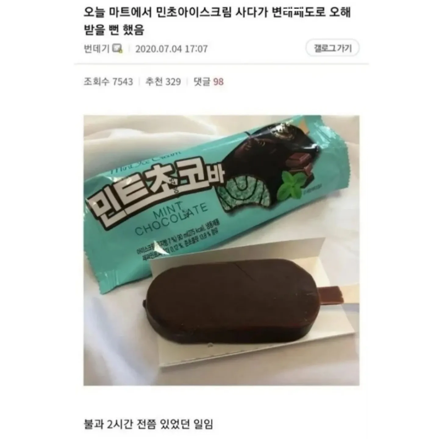 마트에서 민초 샀을 뿐인데 변테 패도로 오해받을뻔 함.jpg_1.webp