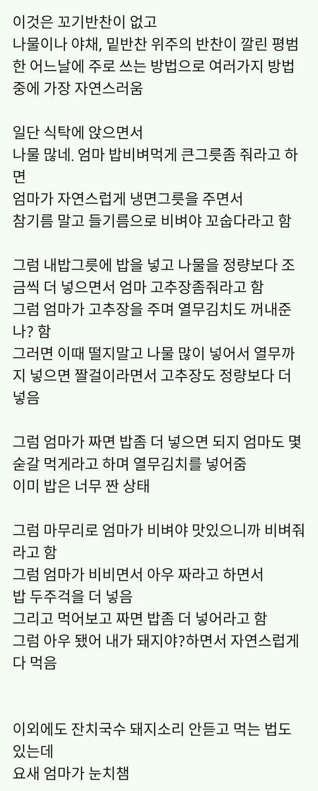 엄마한테 잔소리 안 듣고 비빔밥 많이 먹는 팁_1.jpg