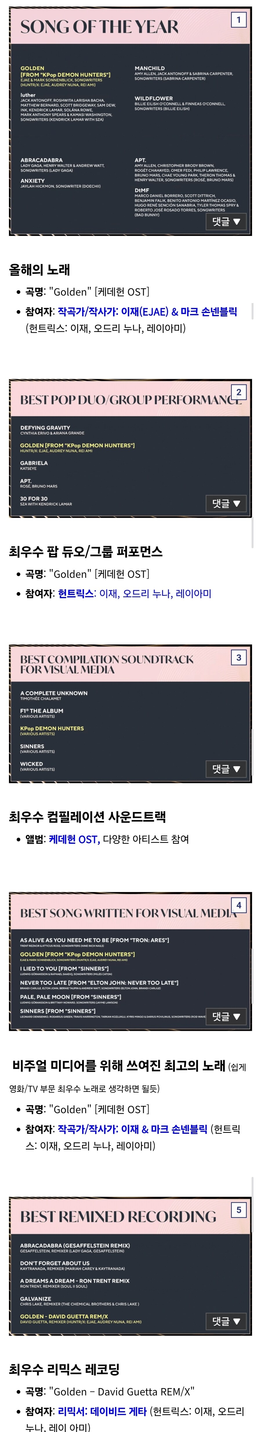 케데헌 그래미 어워드 5개 부분 노미네이트_1.jpg