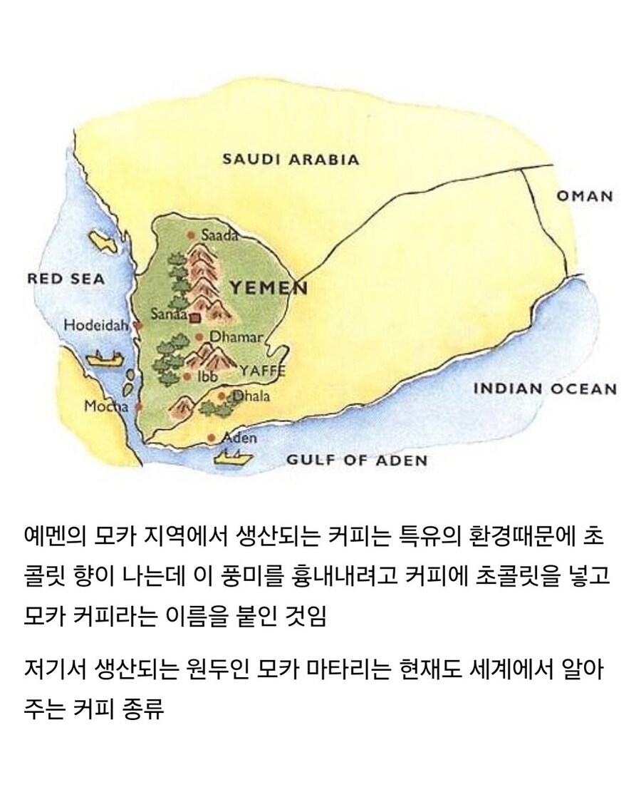 초콜릿 넣은 커피를