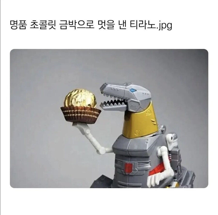 명품 초콜릿 금박으로 멋을 낸 티라노_1.jpg