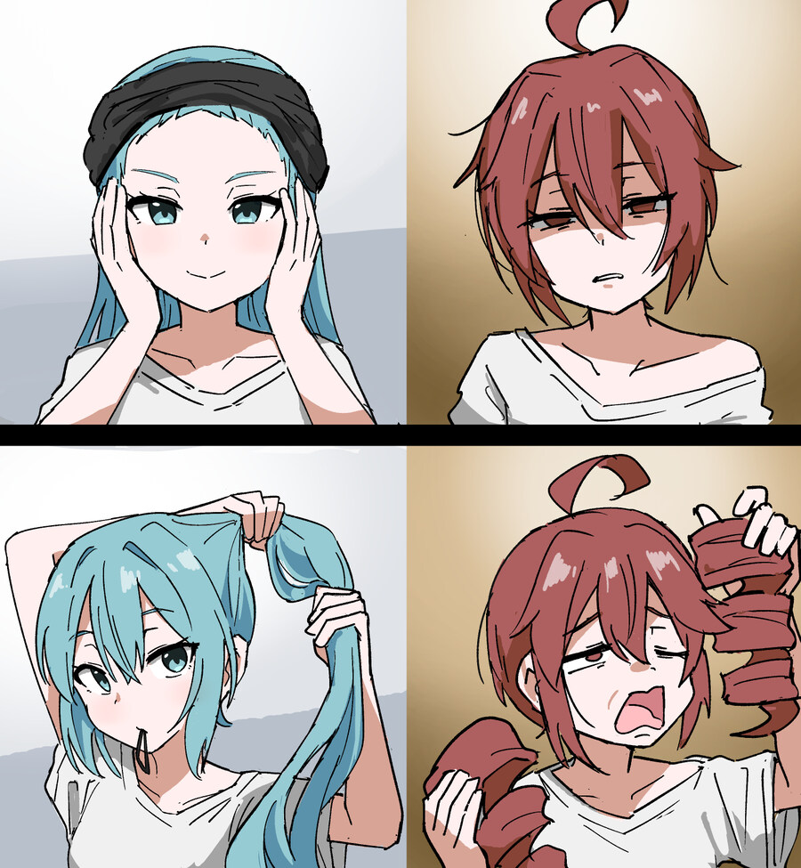 보컬로이드)머리 세팅하는 처자들.jpg_1.jpg