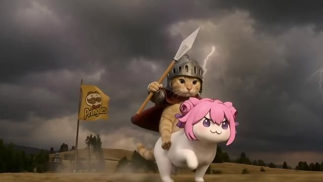 도로롱에 탄 프린글스 왕국의 고양이 기사.jpg_2.webp