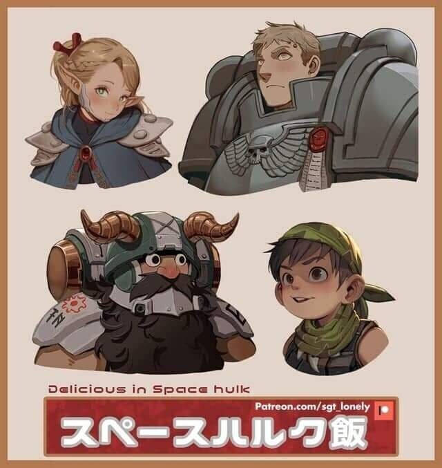 콜라보 팬아트가 많은 던전밥 X 워해머40K_2.jpg