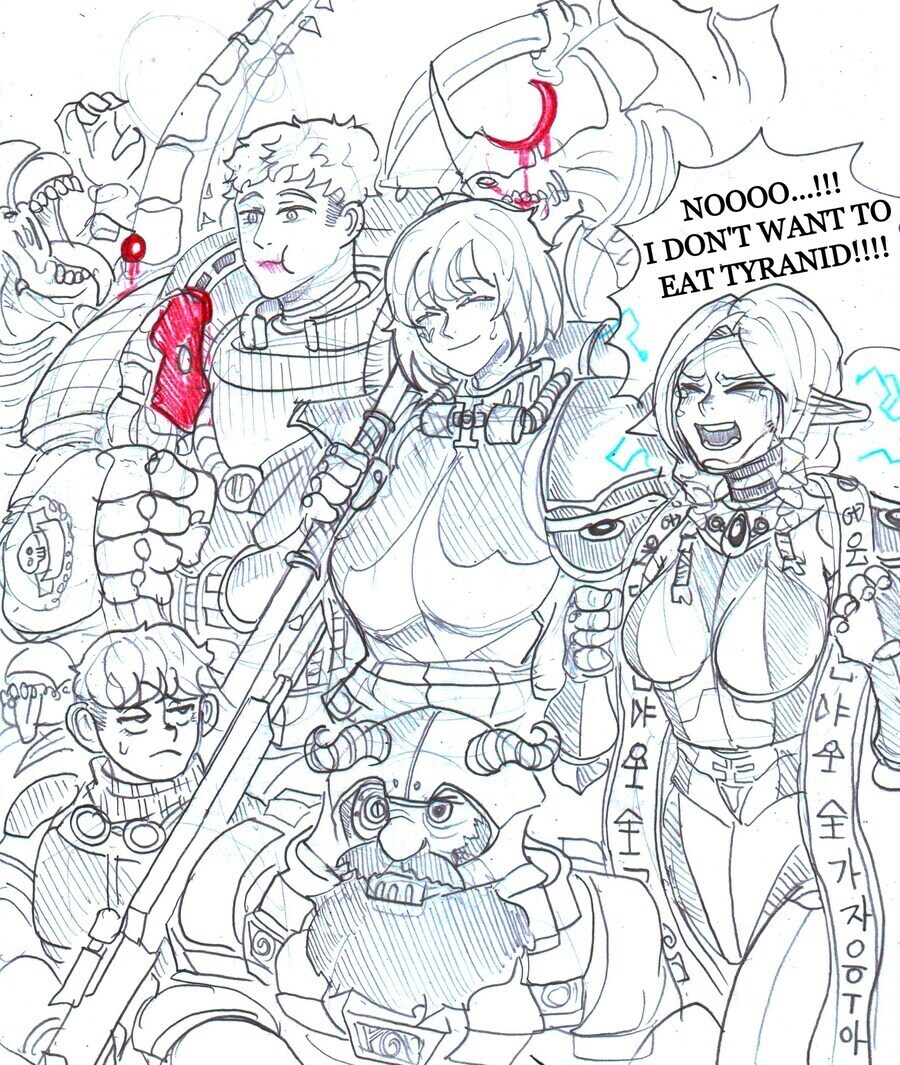 콜라보 팬아트가 많은 던전밥 X 워해머40K_4.jpg