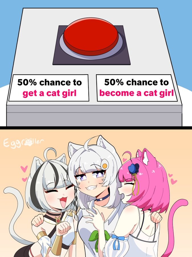 50 대 50 확률로 누르면 냥이소녀 나오기 혹은 냥이소녀 되기._1.jpg