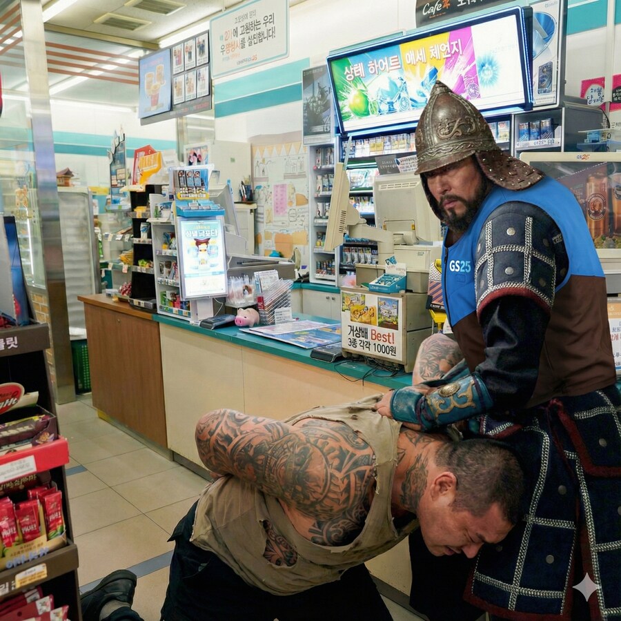 무인 편의점에서 난동피우는 문신충 진압한 점주_1.png