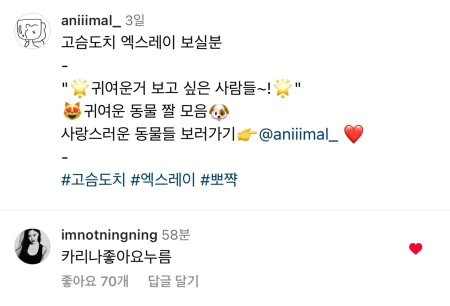 카리나가 좋아요 누른 인스타 글_3.jpg
