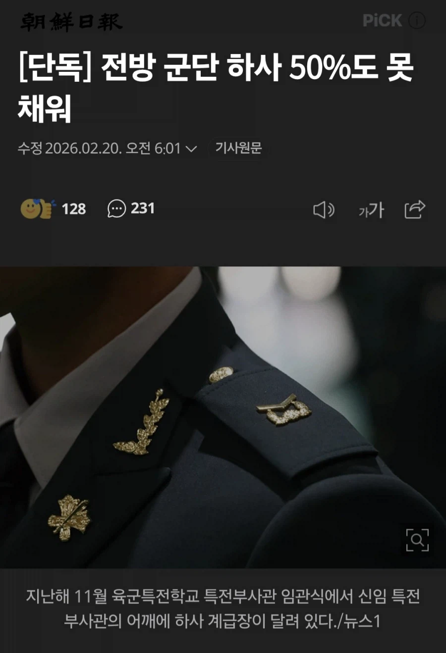 전방 군단, 하사 충원율 50%도 못채워_1.webp