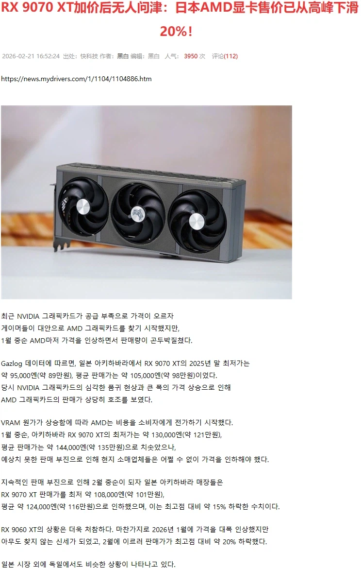 9070 XT 가격 인상 후 게이머들에게 외면 받다._1.webp