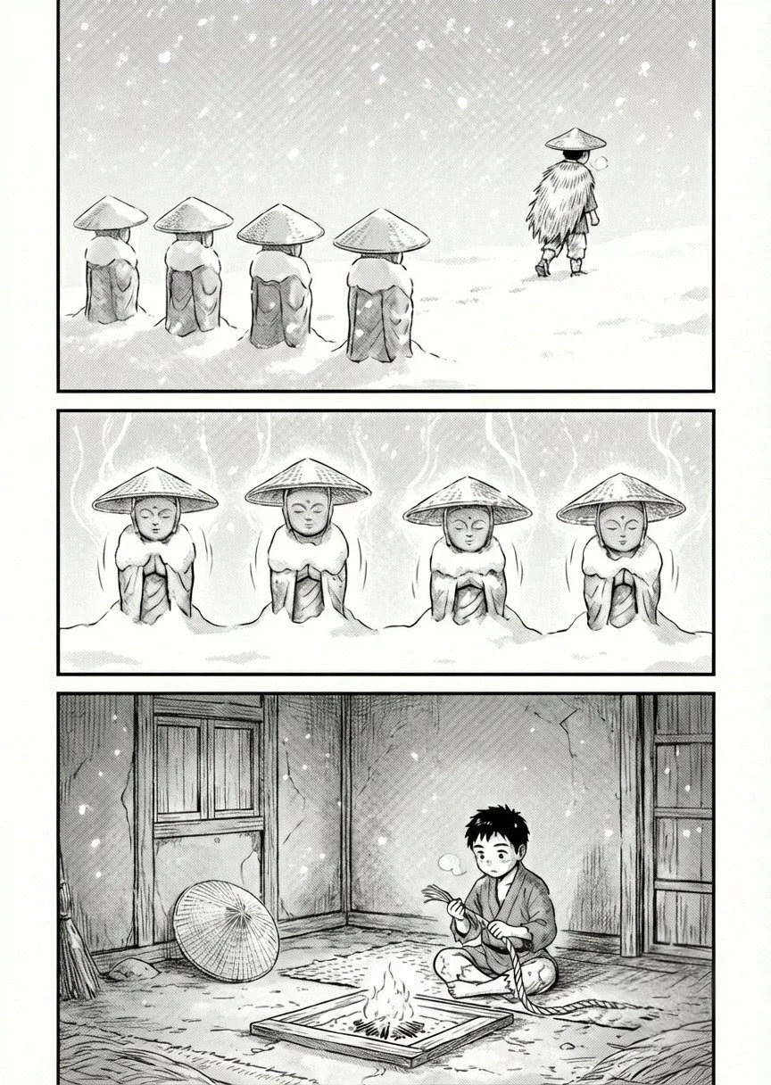 지장보살들에게 친절을 베푼 소년이 받은 복.Manga_2.webp